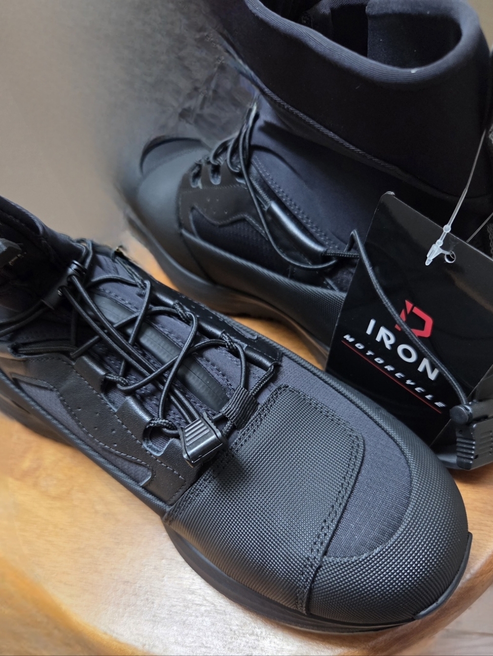 IRON Men's Black High-Top, Light Weight Riding Sneakers